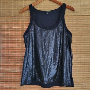 Banana Republic Navy Blue Sequined Tank Top Women's M